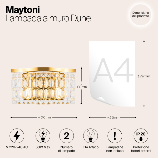 Настенное бра Maytoni Dune DIA005WL-02G