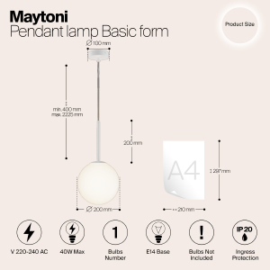 Светильник подвесной Maytoni Basic form MOD321PL-01W1