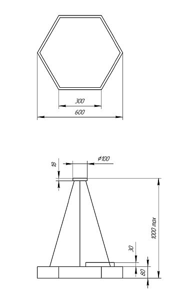 Светильник подвесной ЭРА Hexagon SPO-121-B-40K-038