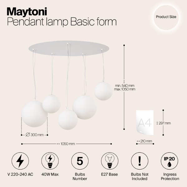 Светильник подвесной Maytoni Basic form MOD321PL-05W1