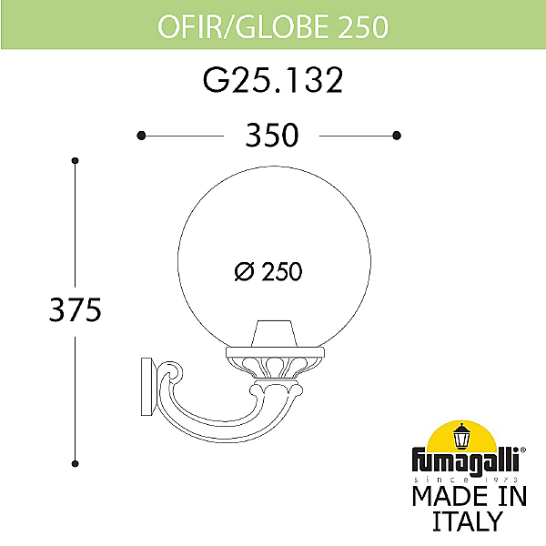 Уличный настенный светильник Fumagalli Globe 250 G25.132.000.AYF1R