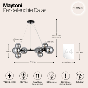 Подвесная люстра Maytoni Dallas MOD545PL-11B