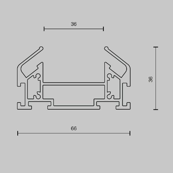 Профиль для монтажа Unity в натяжной ПВХ потолок, 2м Maytoni Accessories for tracks Unity TRA001MP-112S