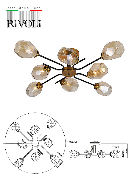 Потолочная люстра Rivoli Melanthe 3125-308