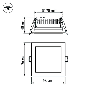 Встраиваемый светильник Arlight Lt Glass 014934