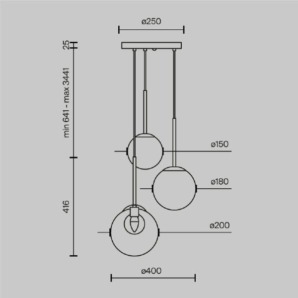 Светильник подвесной Maytoni Basic form MOD521PL-03G