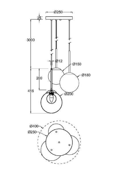 Светильник подвесной Maytoni Basic form MOD521PL-03G