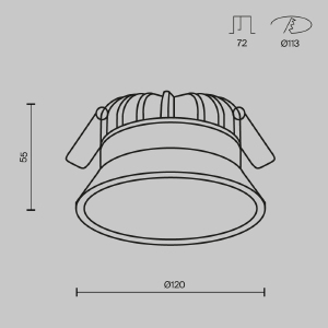 Встраиваемый светильник Maytoni Downlight DL055-12W3-4-6K-W