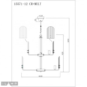 Подвесная люстра iLamp Dolce 15571-12 CR+MULT