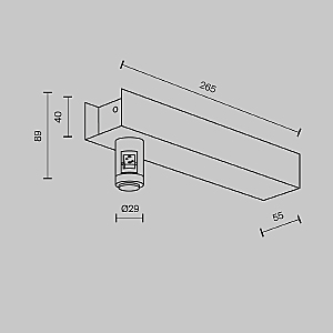 Основание настенное Wall для блока питания с вводом питания Flarity Maytoni Accessories for tracks Flarity TRA155CW-BB-BS