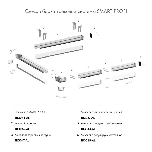 Закладной профиль для натяжного потолка 2м Denkirs Smart Profi TR3044-AL