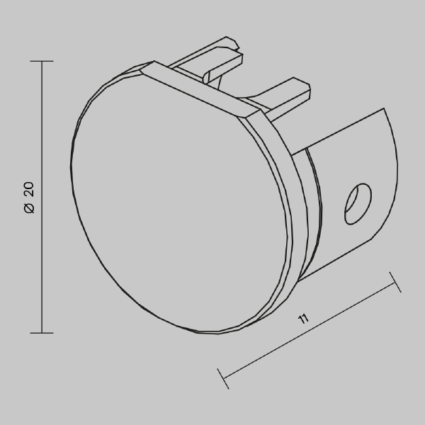 Заглушка для подвесного круглого шинопровода 2шт. Maytoni Accessories for tracks Levity TRA184EC-R-11B