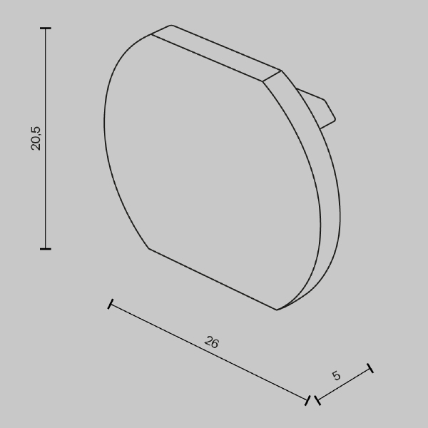 Заглушка для круглового шинопровода Maytoni Accessories for tracks Basity TRA172EC-R-11B