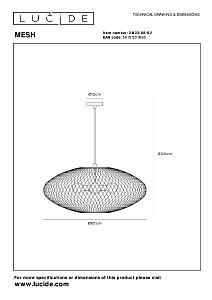 Подвесная люстра Lucide Mesh 21423/88/02