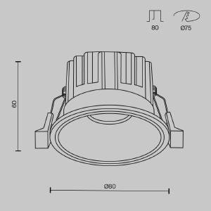 Встраиваемый светильник Maytoni Round DL058-12W2.7K-W