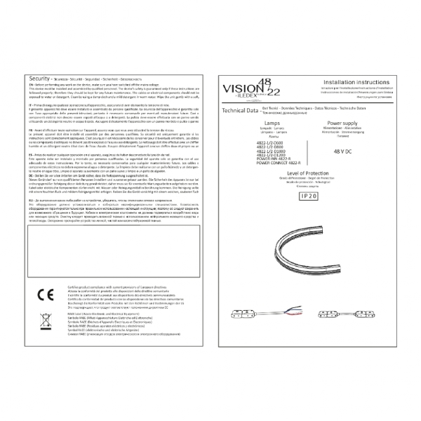 Шинопровод магнитный встраиваемый радиусный iLEDEX TECHNICAL VISION48/22 4822-1/2-D1000-BK