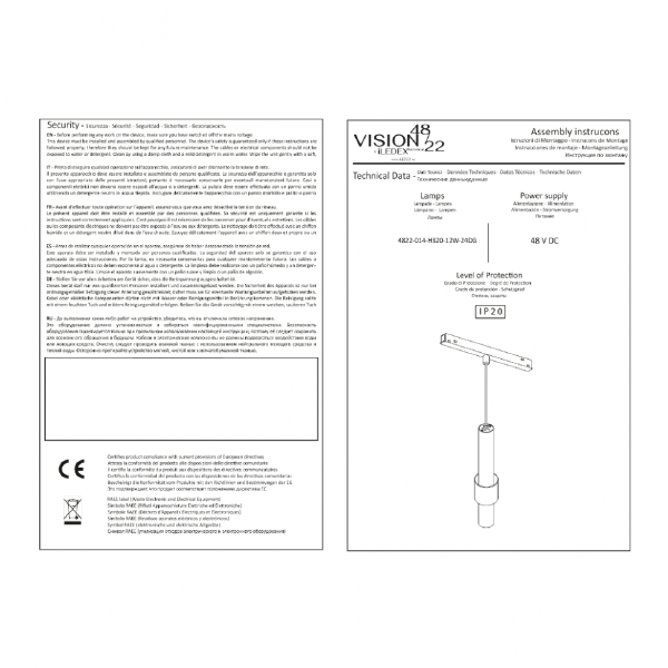 Трековый светильник iLEDEX TECHNICAL VISION48/22 4822-014-H320-12W-24DG-4000K-BK