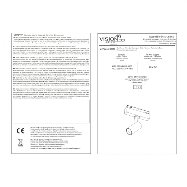 Трековый светильник iLEDEX TECHNICAL VISION48/22 4822-011-D45-8W-38DG-4000K-BK