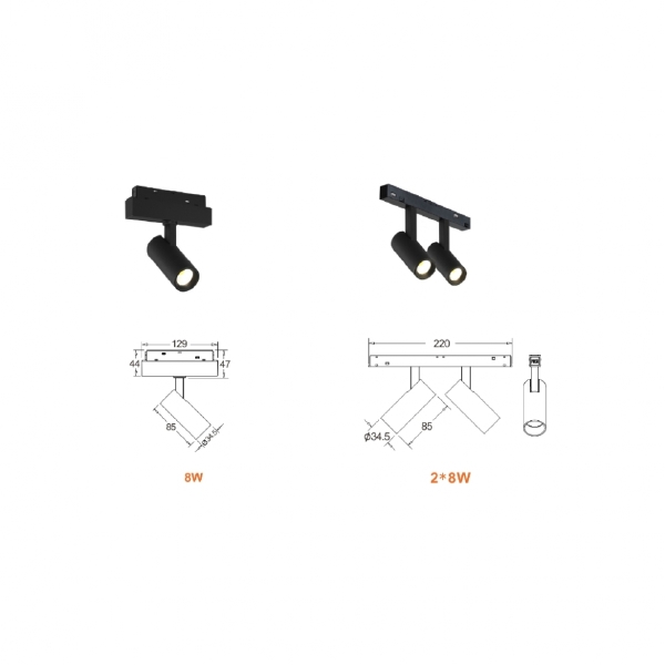 Трековый светильник iLEDEX TECHNICAL VISION48/22 4822-005-D34-8W-40DG-4000K-WH