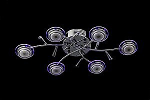Потолочная люстра Eurosvet 90000 90000/6 хром/синий+красный+фиолетовый